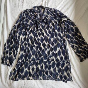 Silk Blouse, blue, relax fit